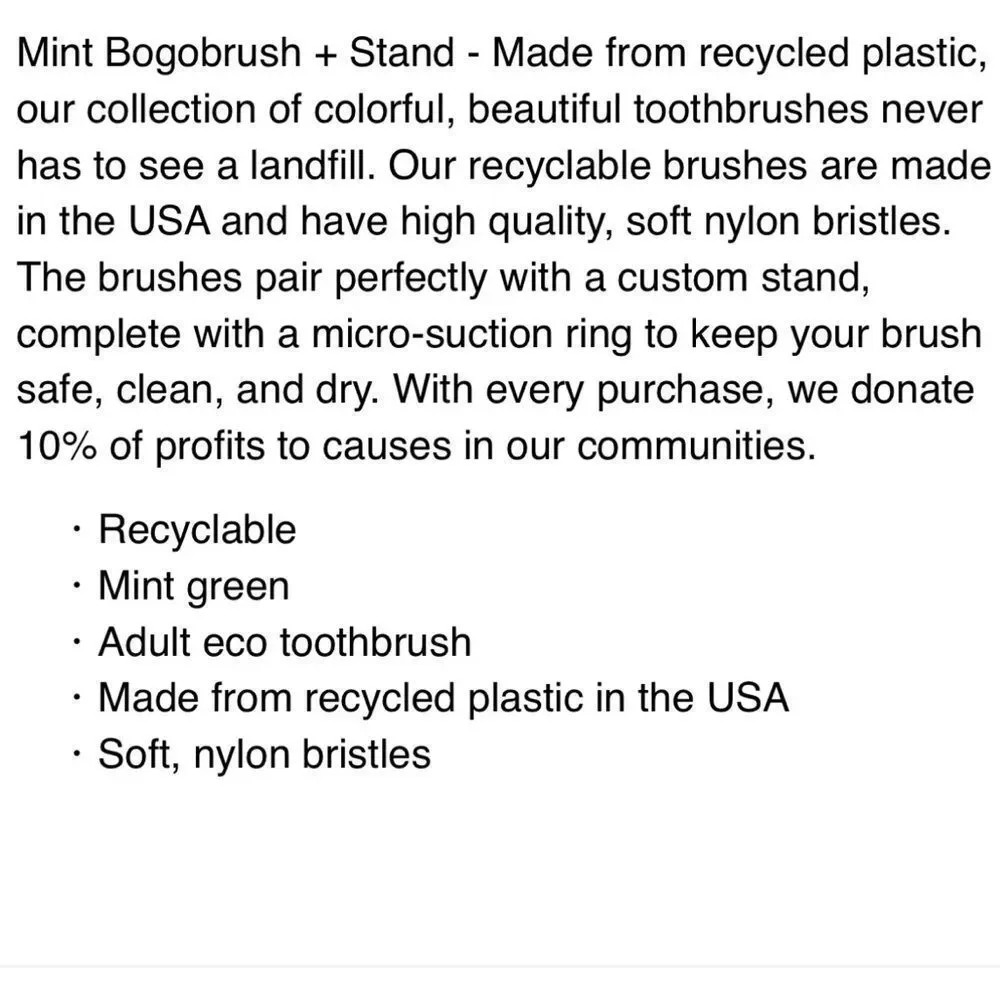 GOGO Mint Toothbrush suction to counter